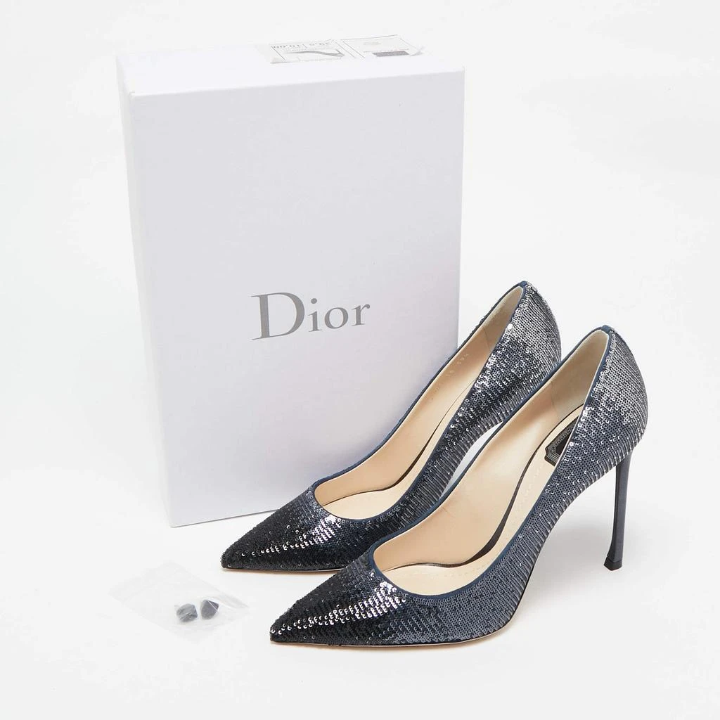 Dior Dior Metallic Navy Blue Sequin Pointed Toe Pumps Size 39.5 9