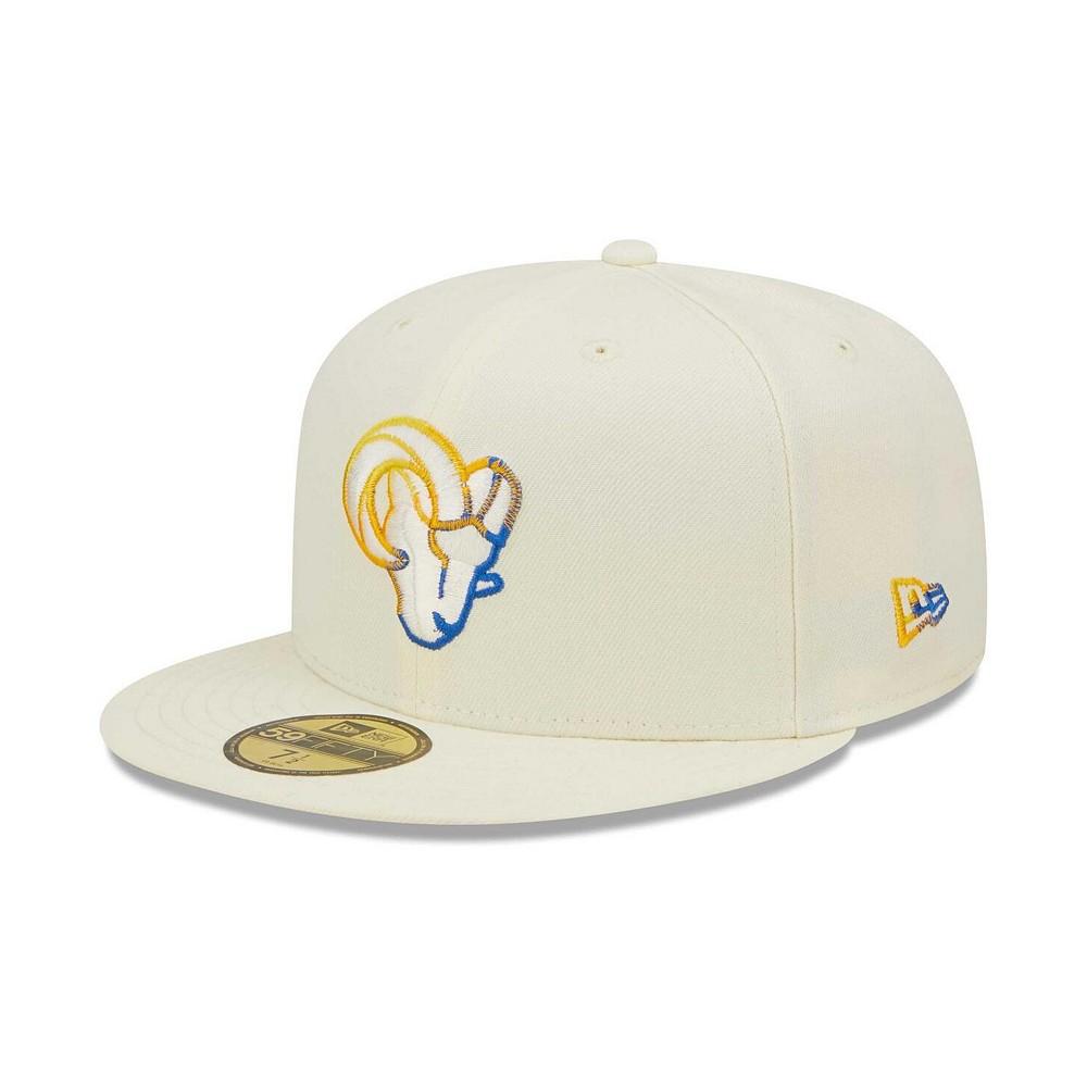 New Era Men's Cream Los Angeles Rams Chrome Color Dim 59FIFTY Fitted Hat