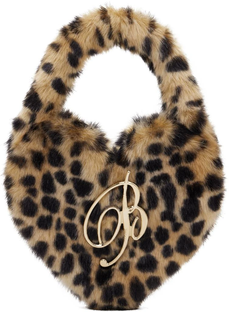 BLUMARINE Beige & Black Heart Faux-Fur Bag 1