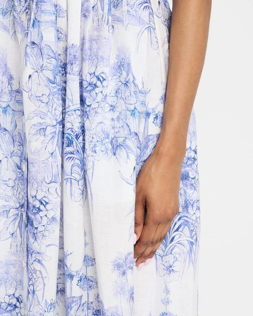Evi Grintela Nellie Pleated Toile-Print Midi Shirtdress 5