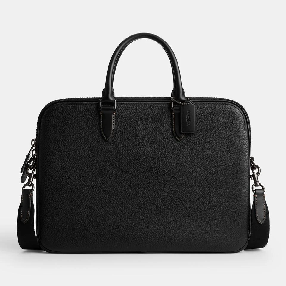 Coach Coach Gotham Pebble-Grain Leather Slim Briefcase 1