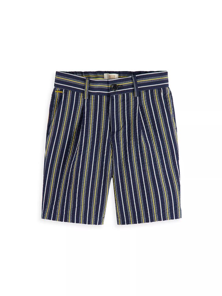 Scotch & Soda Little Boy's & Boy's Long Yarn-Dyed Striped Seersucker Shorts