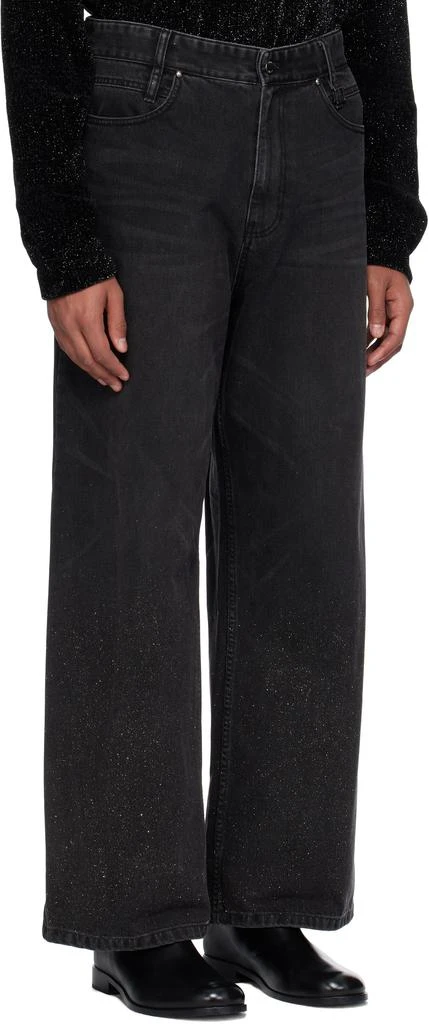 Wooyoungmi Black Glitter Wide Jeans 2