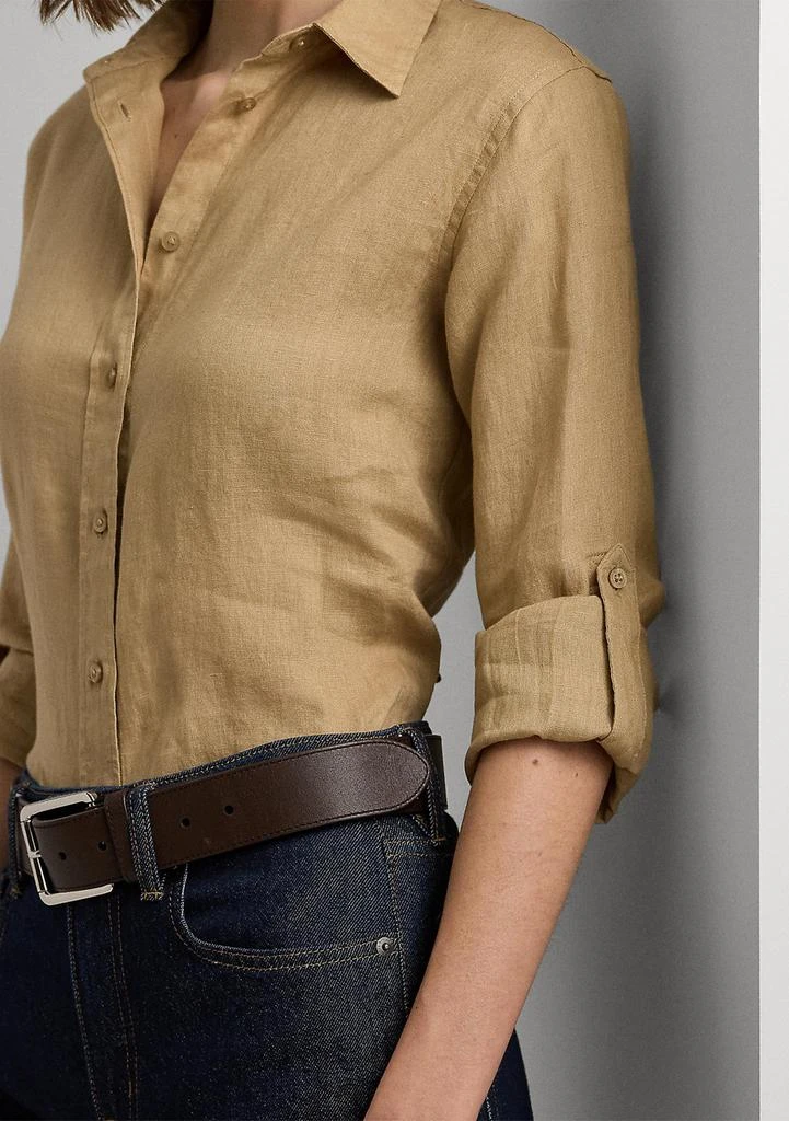 Ralph Lauren Petite Linen Roll Tab Sleeve Shirt 3