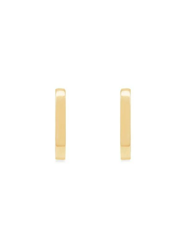 Saks Fifth Avenue 14K Yellow Gold Rectangle Huggie Earrings 2