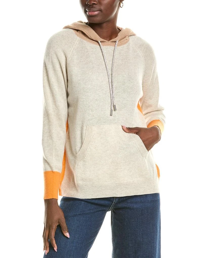 Brodie Cashmere Wool & Cashmere-Blend Contrast Bling String Hoodie 1