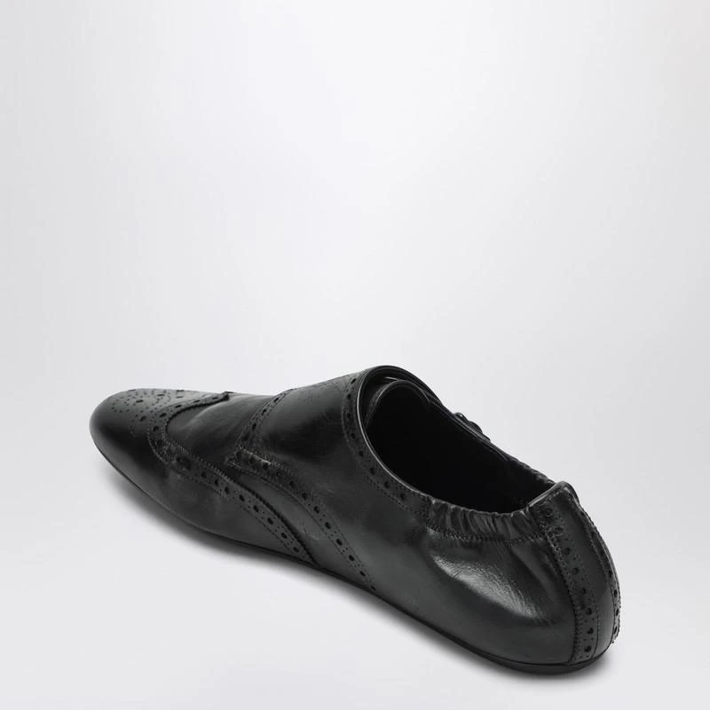 Prada Black leather double buckle shoes 4