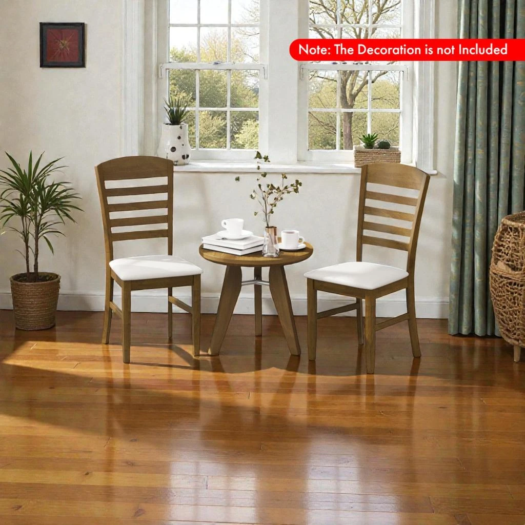 Hivvago Pair of 2 Comfortable Dining Chairs Featuring Rubberwood Construction 2