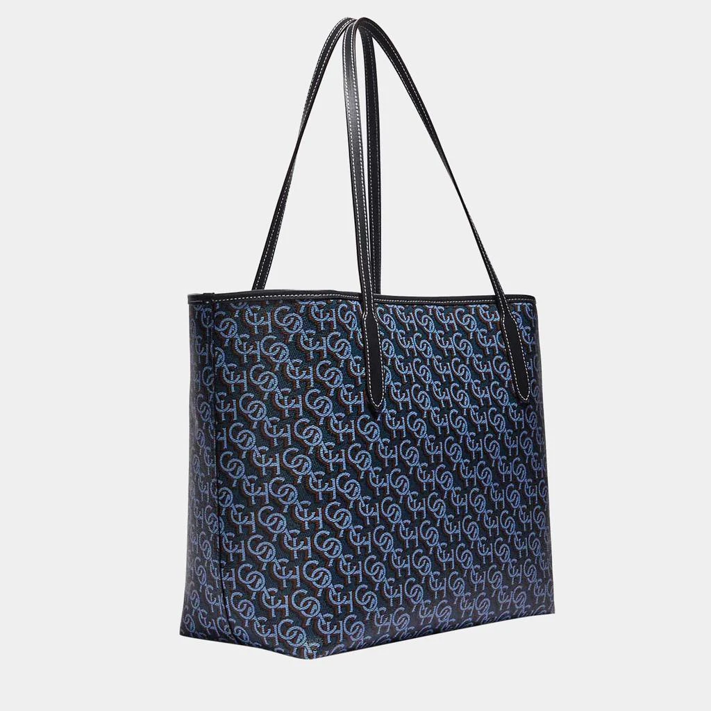 Coach Coach Blue Multicolor Signature Coated Canvas & Leather Tote Bag 2