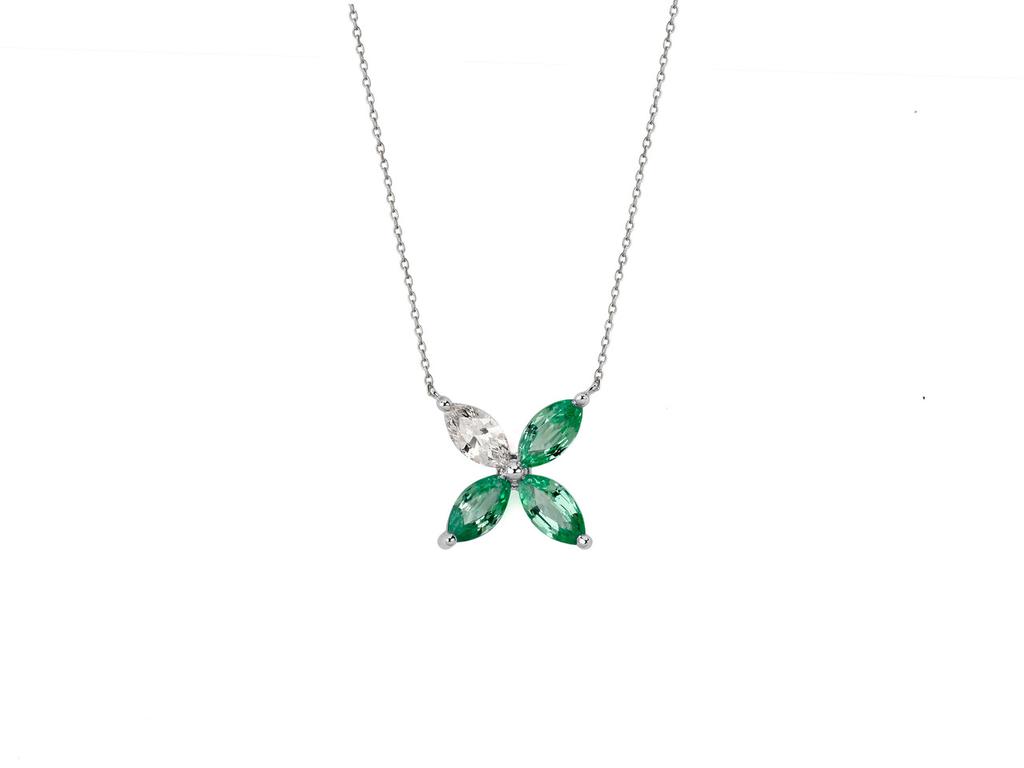 Mozafarian Diamond and emerald pendant
