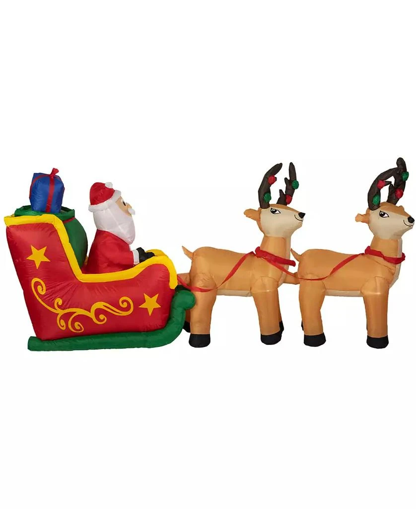 Northlight 8' Inflatable Santa's Sleigh and Reindeer Outdoor Christmas Decoration 1