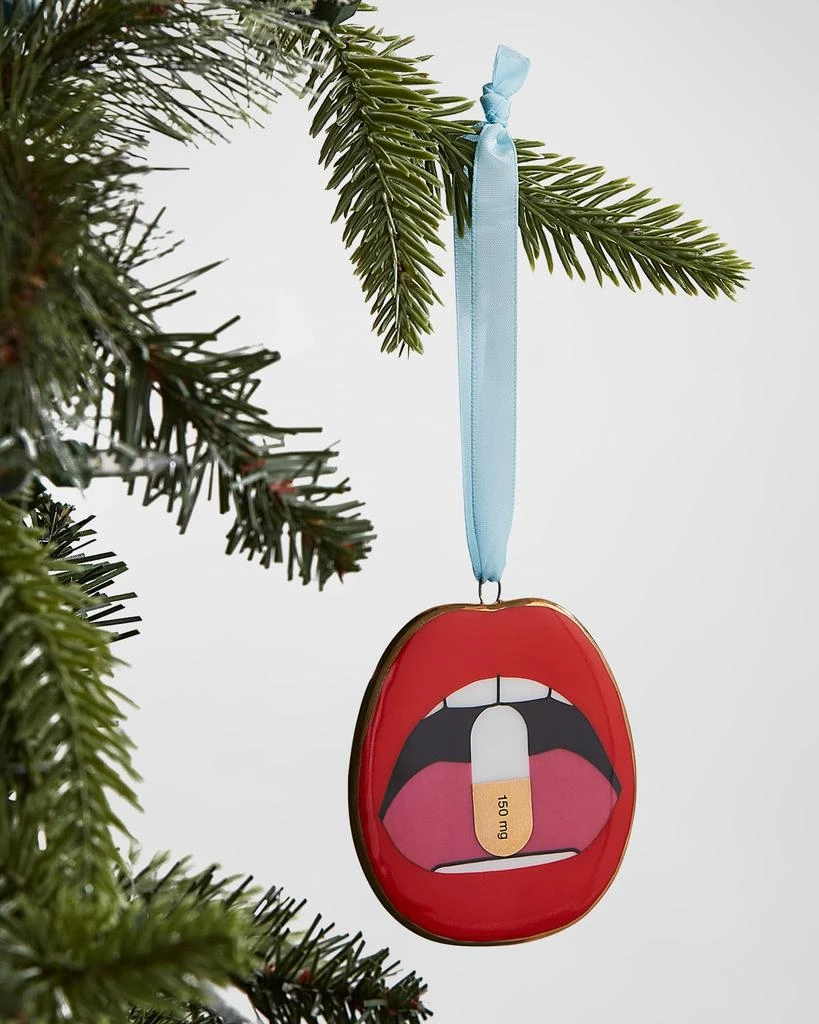 Jonathan Adler Lips Happy Pill Christmas Ornament 1