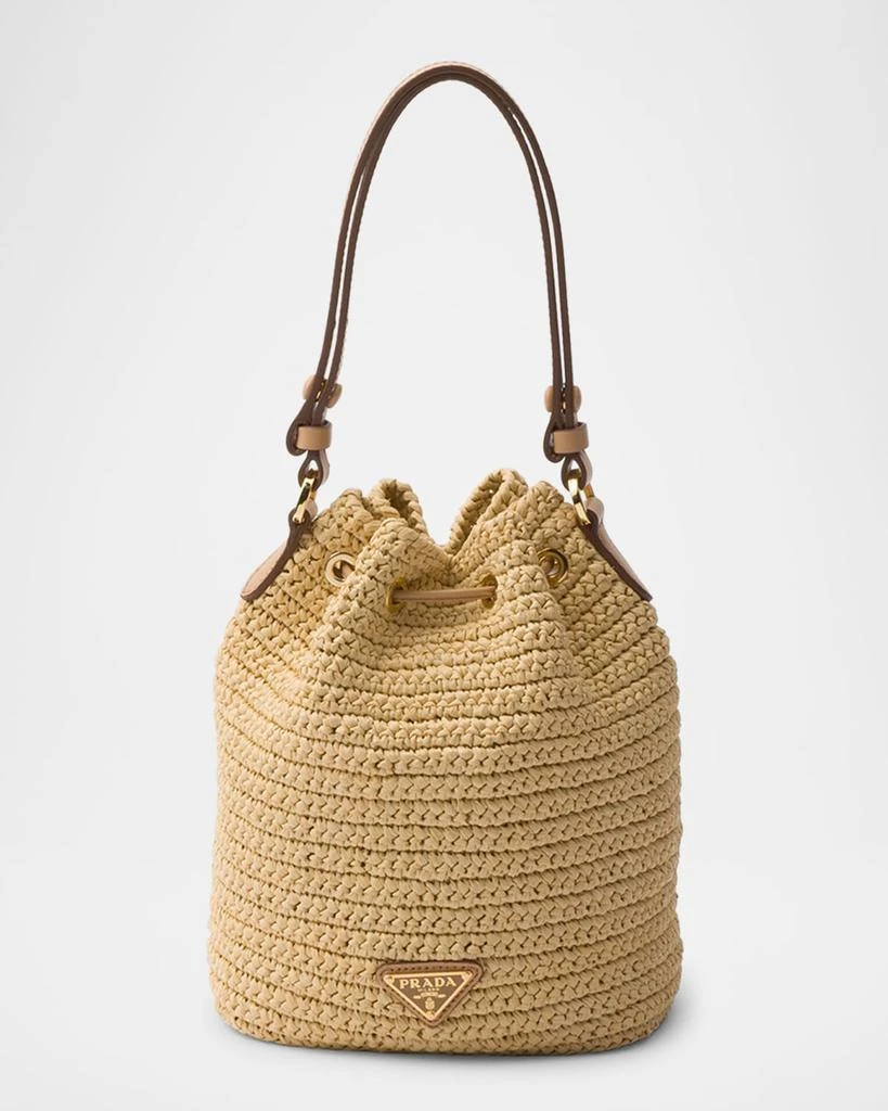 Prada Crochet and Leather Mini Bucket Bag 3