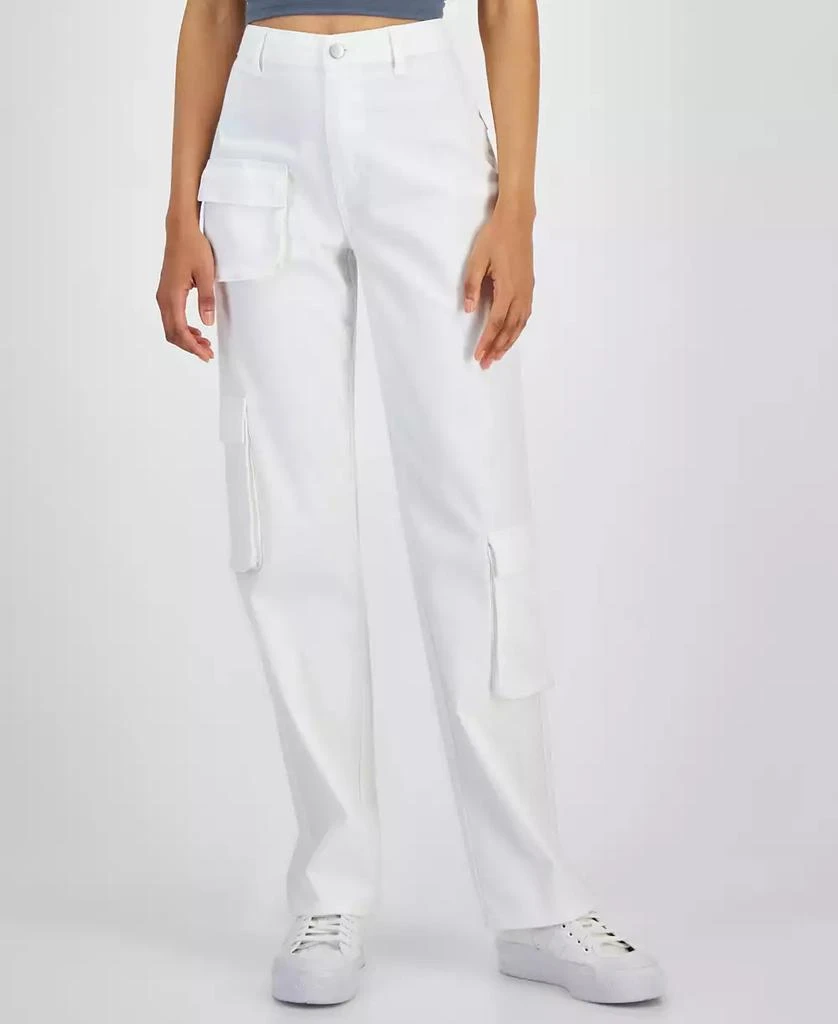 Tinseltown Juniors' High-Rise Baggy Straight Cargo Jeans 1