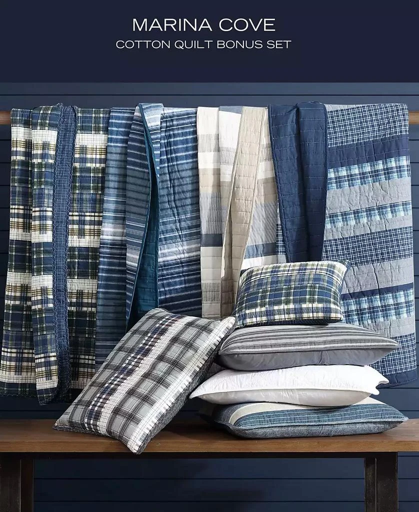 Nautica CLOSEOUT! Marina Cove Cotton Reversible 4 Piece Quilt Set 13