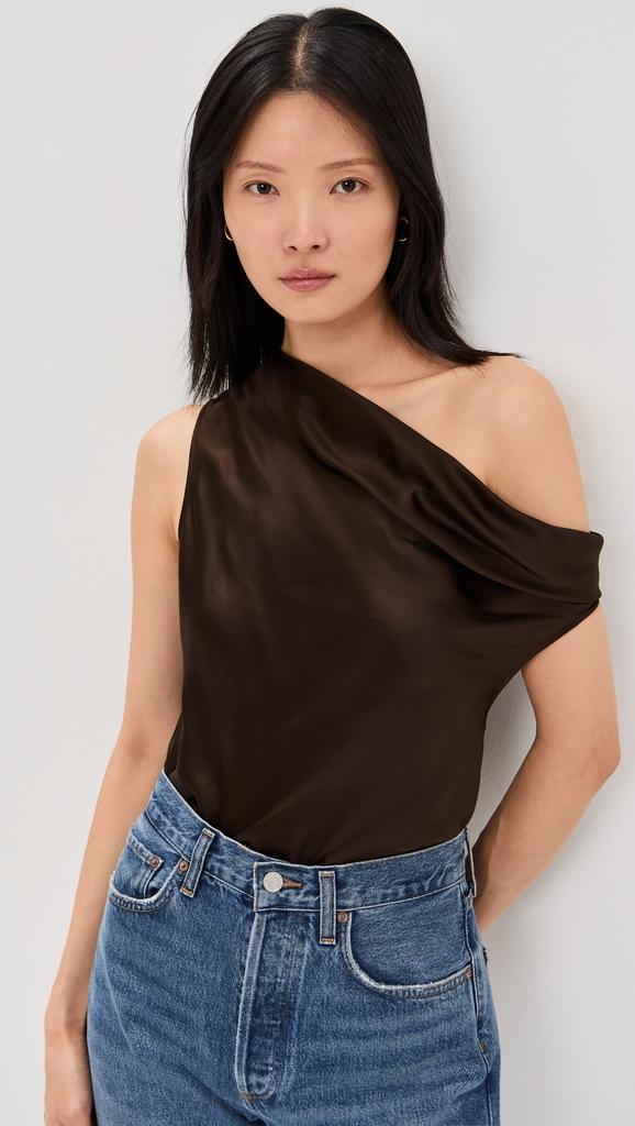 Enza Costa Silk Bias Off-Shoulder Blouse