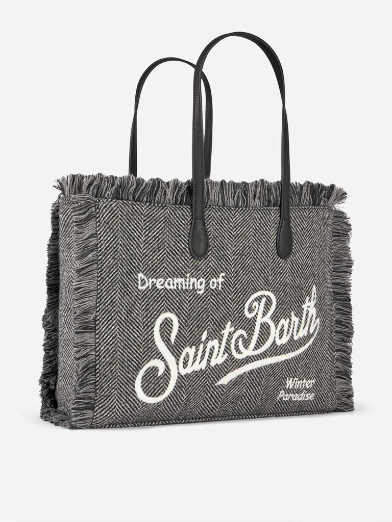 Mc2 Saint Barth Donegal Vanity Fringed Shoulder Bag With Herringbone Pattern 2