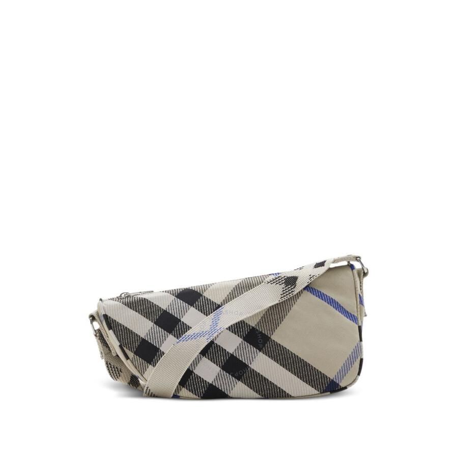 Burberry Small Shield Checked Pattern Messenger Bag