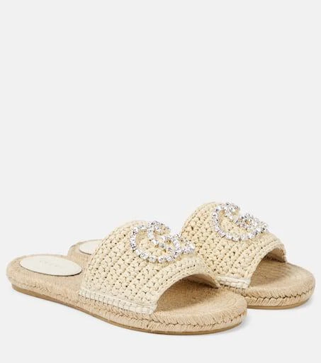 Gucci Interlocking G espadrille slides 1