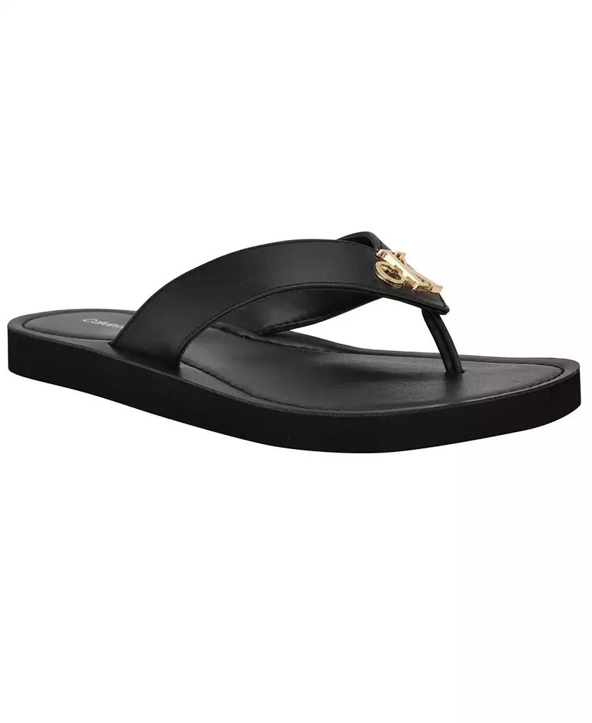 Calvin Klein Women's Jaimze Logo Thong Sandals