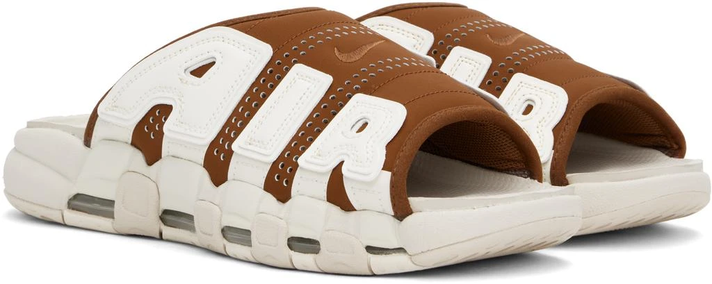 NIKE Tan & Off-White Air More Uptempo Pool Slides 4