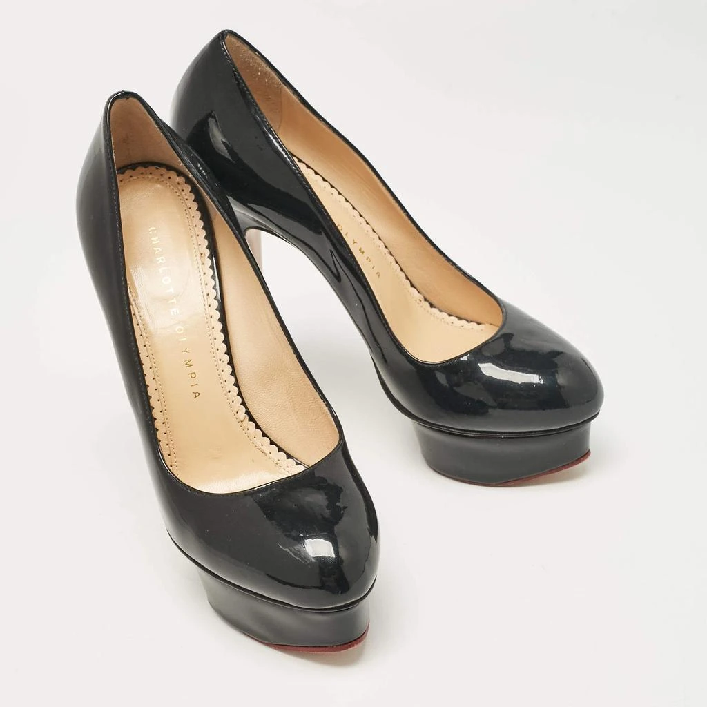 Charlotte Olympia Charlotte Olympia Black Patent Leather Dolly Platform Pumps size 38 4