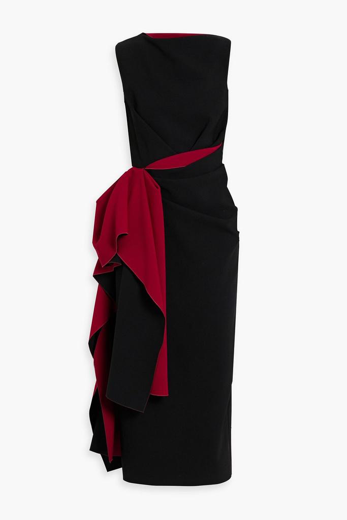 ROKSANDA Calatrava draped two-tone crepe midi dress