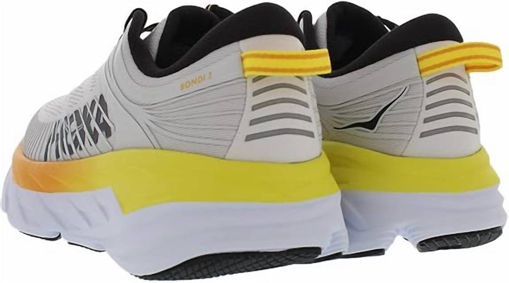 Hoka One One Men
s Bondi 7 Gymnastics Shoes In Nimbus Cloud/radiant Yellow