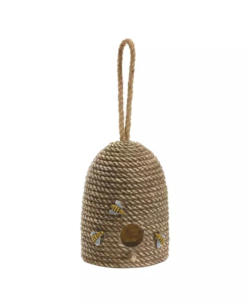 Slickblue Hanging Bee Hive Bird House with Rope Accent 8.5"H