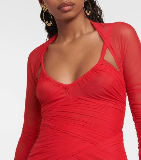 Dolce & Gabbana Draped tulle midi dress 4