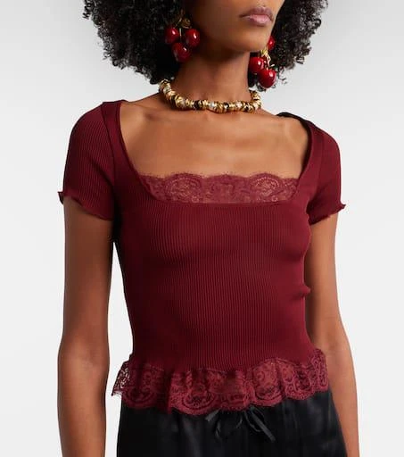 Yves Saint Laurent Scalloped silk satin top 3