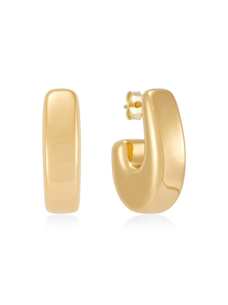 Saks Fifth Avenue 18K Goldplated Sterling Silver Chunky Hoop Earrings 2