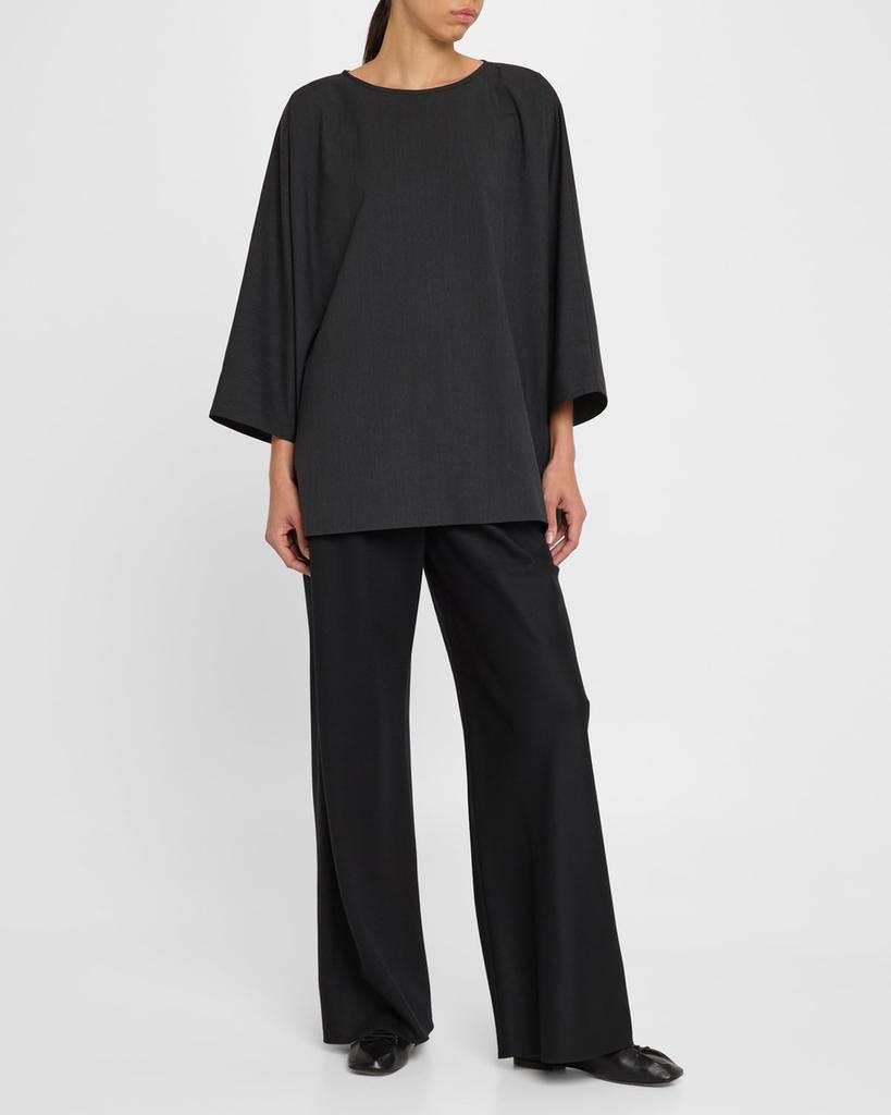 Eskandar Boat Neck Top (Long Length)