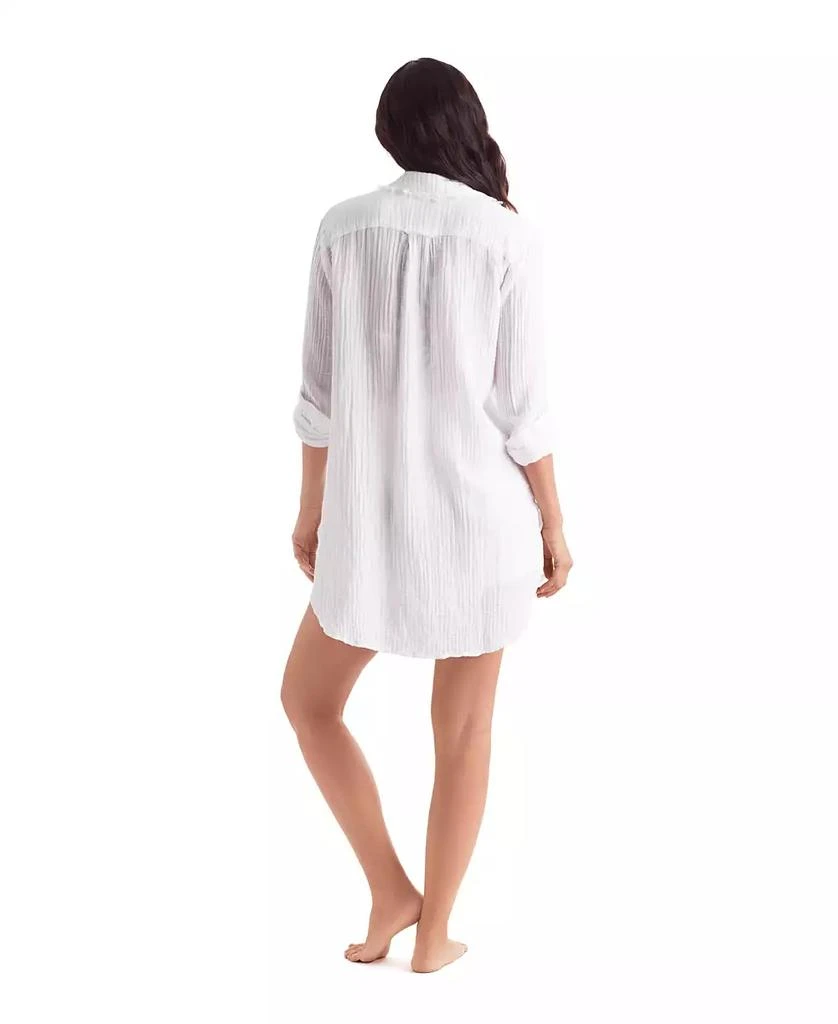 Mimi Flamingo Women
s Laguna Collared V-Neck Fray Shirt 4