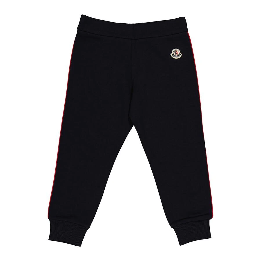 Moncler Boys Navy Cotton Contrasting-Pipe Trim Detail Jogger Trousers 2