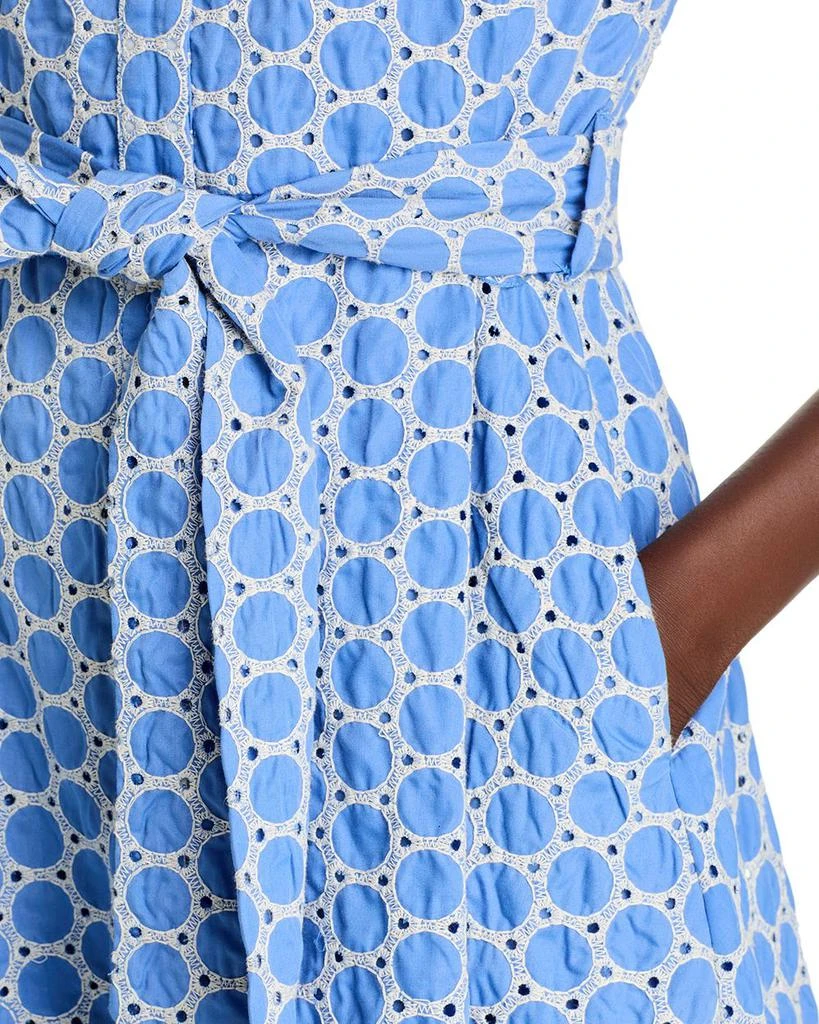 Tahari Eyelet Puff Sleeve Fit & Flare Dress 6