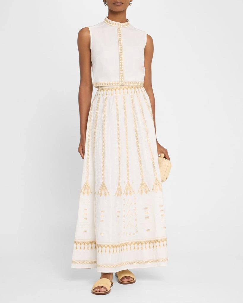 EMPORIO SIRENUSE Camille Embroidered Maxi Skirt 2