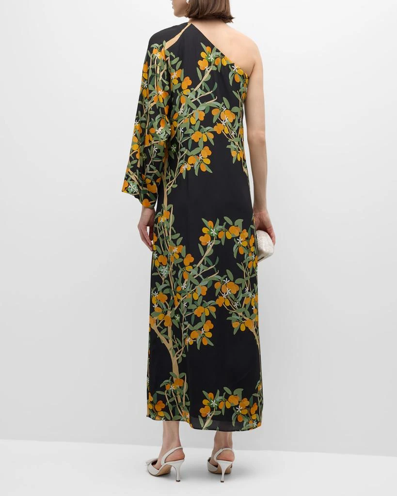 Bernadette Lola One-Shoulder Kumquat Print Midi Dress 4