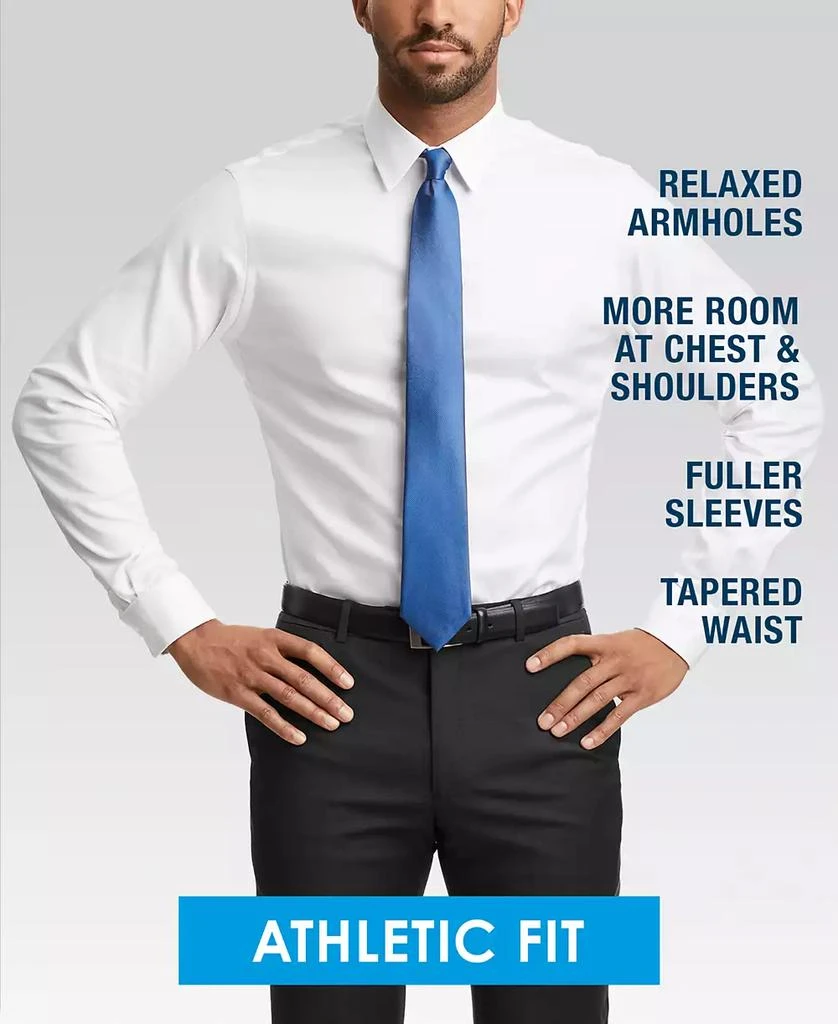 Van Heusen Men's Fitted Stretch Wrinkle Free Sateen Solid Dress Shirt 2