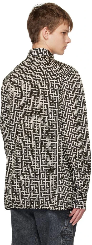 Balmain Black 
Beige Monogram Shirt 3
