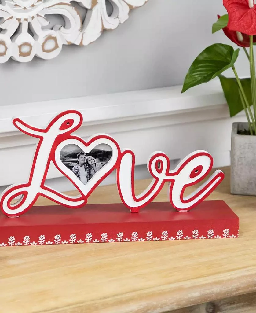 Northlight Heart and Floral "Love" Valentine's Day Photo Frame, 6.25" x 12" 6