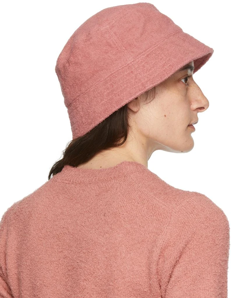 AURALEE Pink Organic Cotton Terrycloth Bucket Hat 3