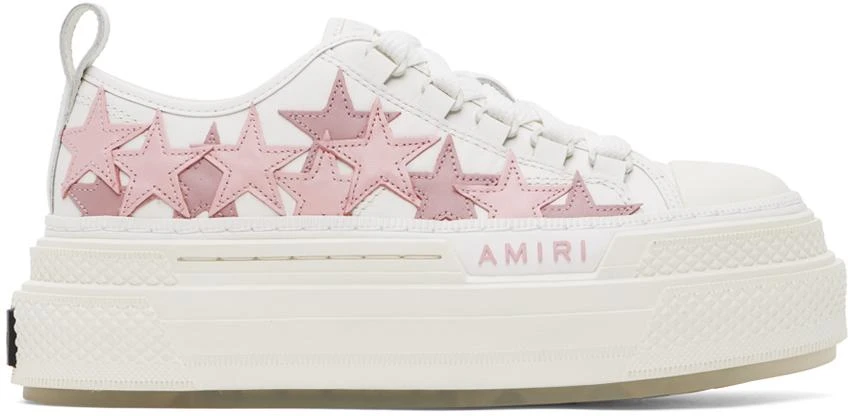 AMIRI White & Pink Platform Stars Sneakers 1