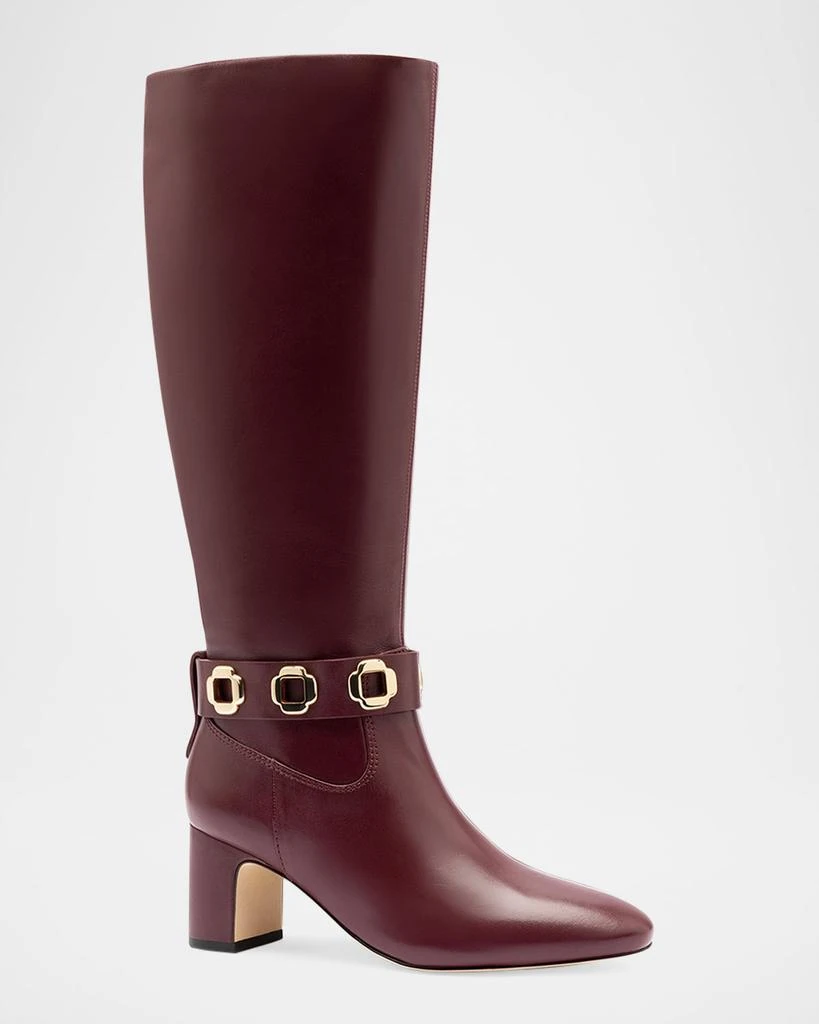 Larroude Milan Leather Ankle-Strap Knee Boots 2