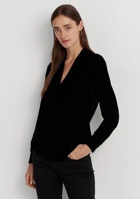 Ralph Lauren Ralph Lauren Pleated Velvet Surplice Blouse 1