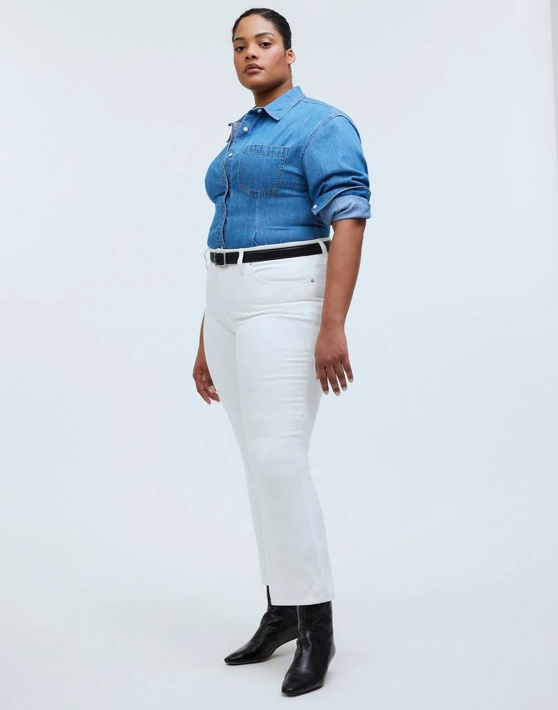 Shop Plus Curvy Kick Out Crop Jeans in Pure White on Sale at