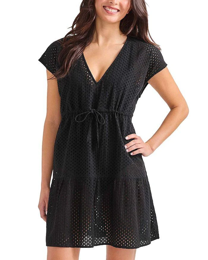 Tommy Bahama Eyelet Cove V Neck Swim Cover-Up Dress 1
