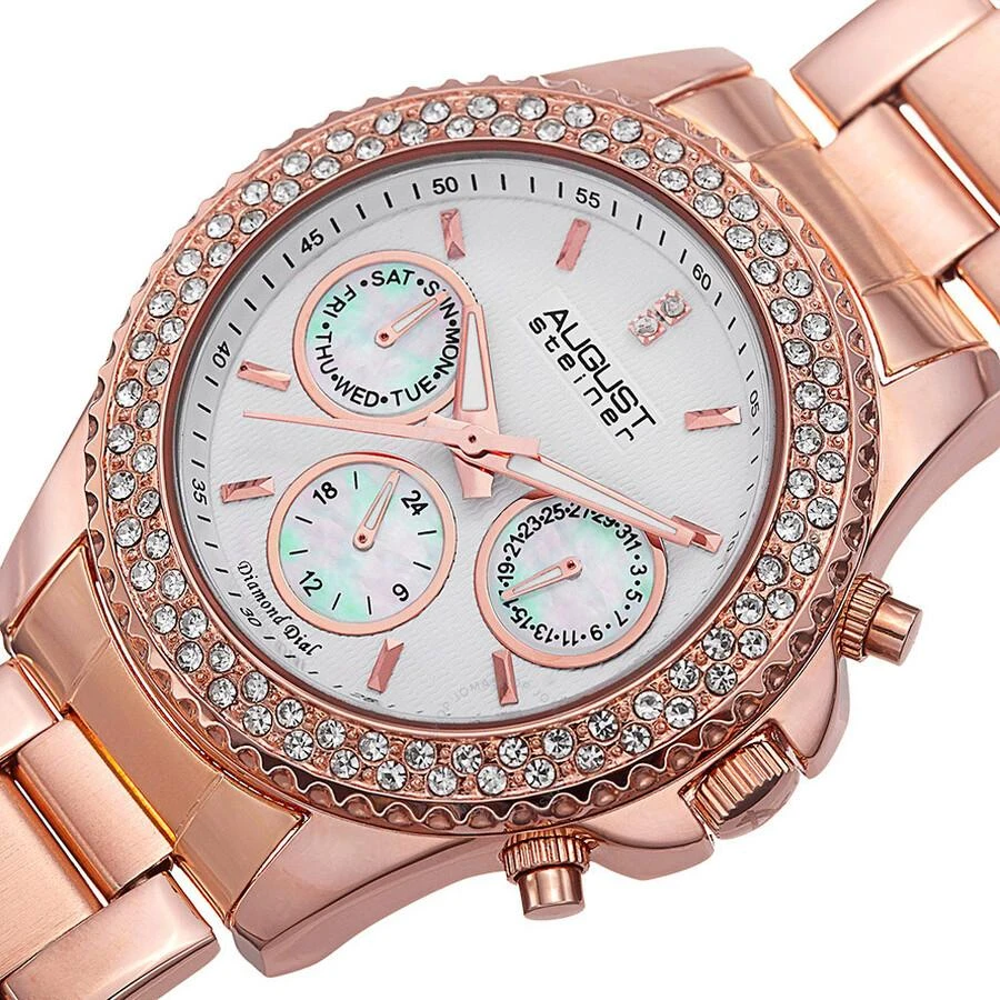 August Steiner White Dial Rose Gold-tone Ladies Watch AS8100RG 2