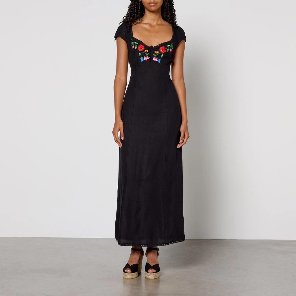 Rixo Tahlee Linen-Blend Midi Dress 1