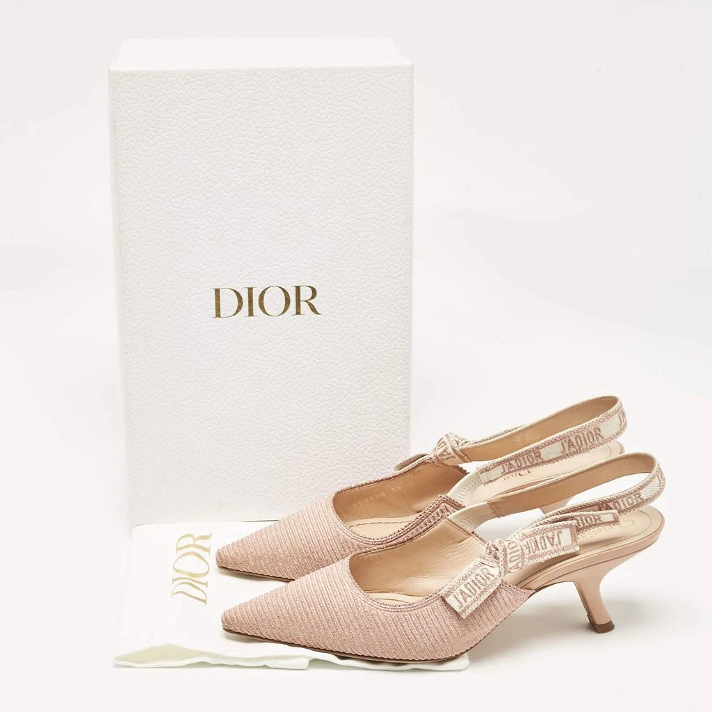 Dior Dior Pink Embroidered Canvas J'Adior Slingback Pumps Size 39 9